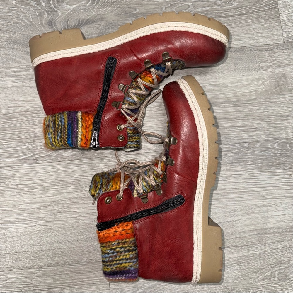 Rieker Combat Boots for Women Red size 9